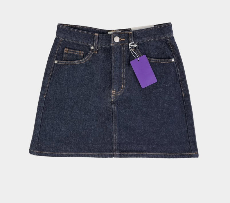 Urban Wendy A-line Raw Denim Mini Short Skirt