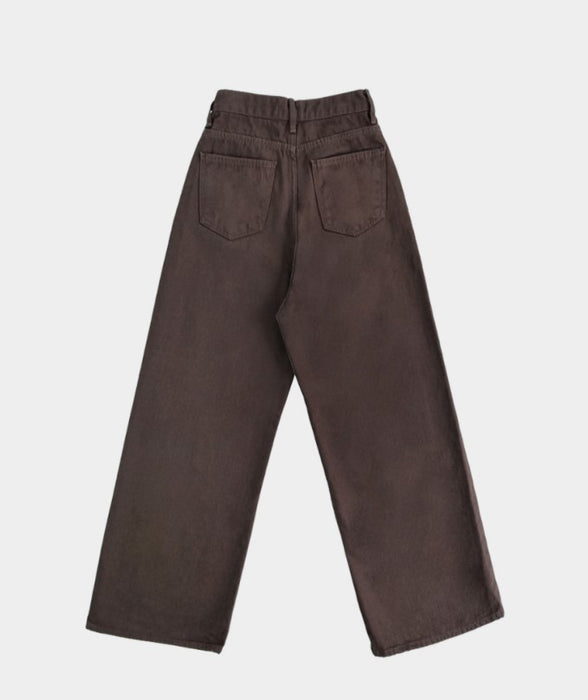 Urbane Autumn Long Wide Brown Pants