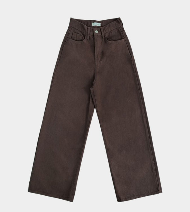 Urbane Autumn Long Wide Brown Pants