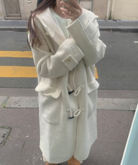 Urbane Mild Oversized Long Handmade Toggle Duffle Coat