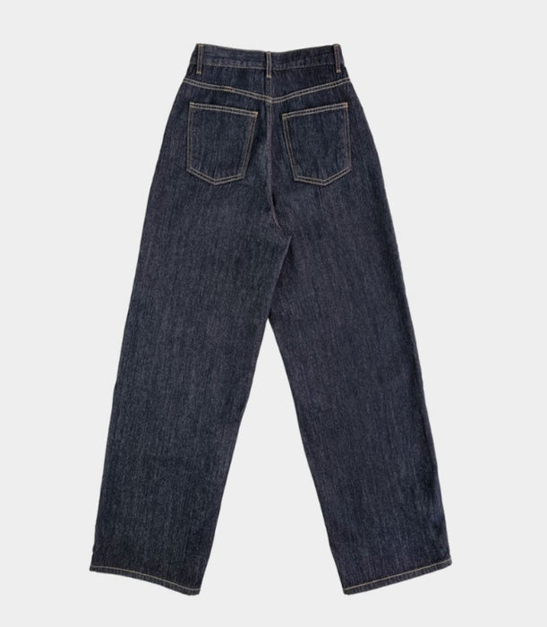 Urbane Non-fade Vintage Wide Raw Denim Pants