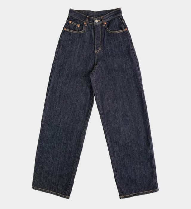 Urbane Non-fade Vintage Wide Raw Denim Pants