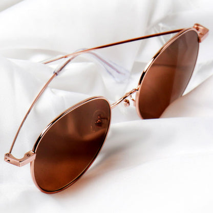 Vintage-Sonnenbrille für Herren und Damen mit UV-Schutz und übergroßer Metalltönung