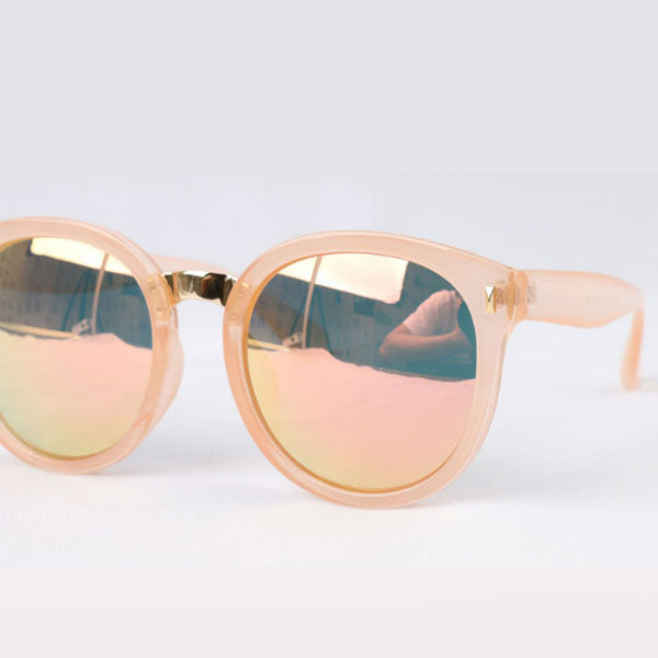 Vivid round mirror sunglasses